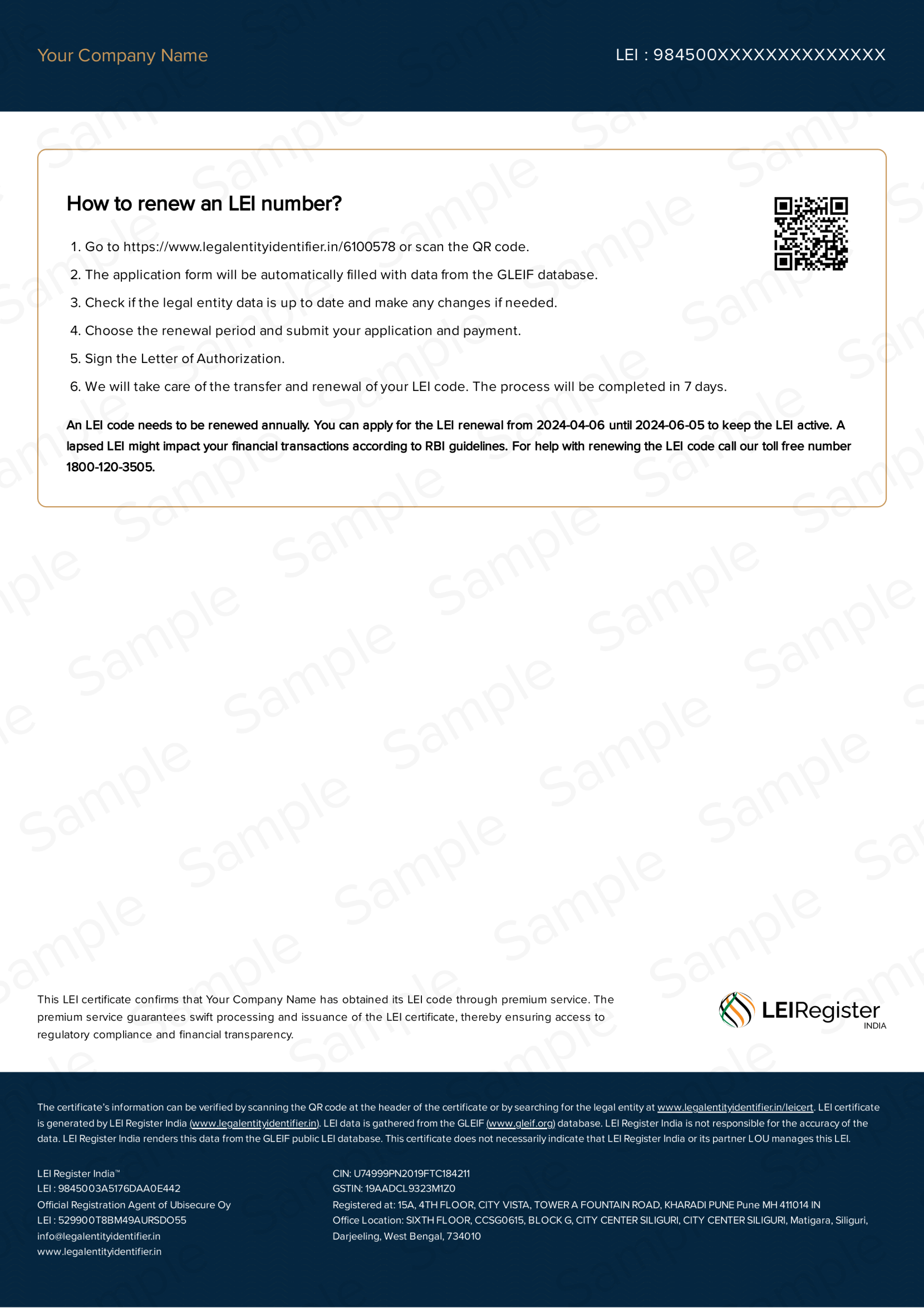 LEI Certificate