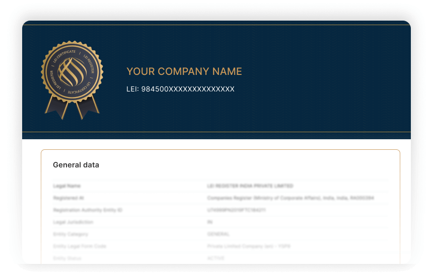 LEI Certificate